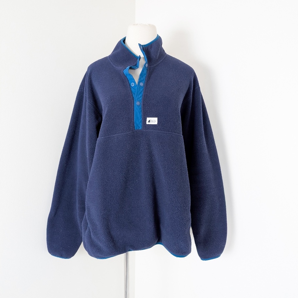 MEC Fleece Pullover Mountain Equipment Company Long Sleeve Quarter Button Up - Picture 1 of 10